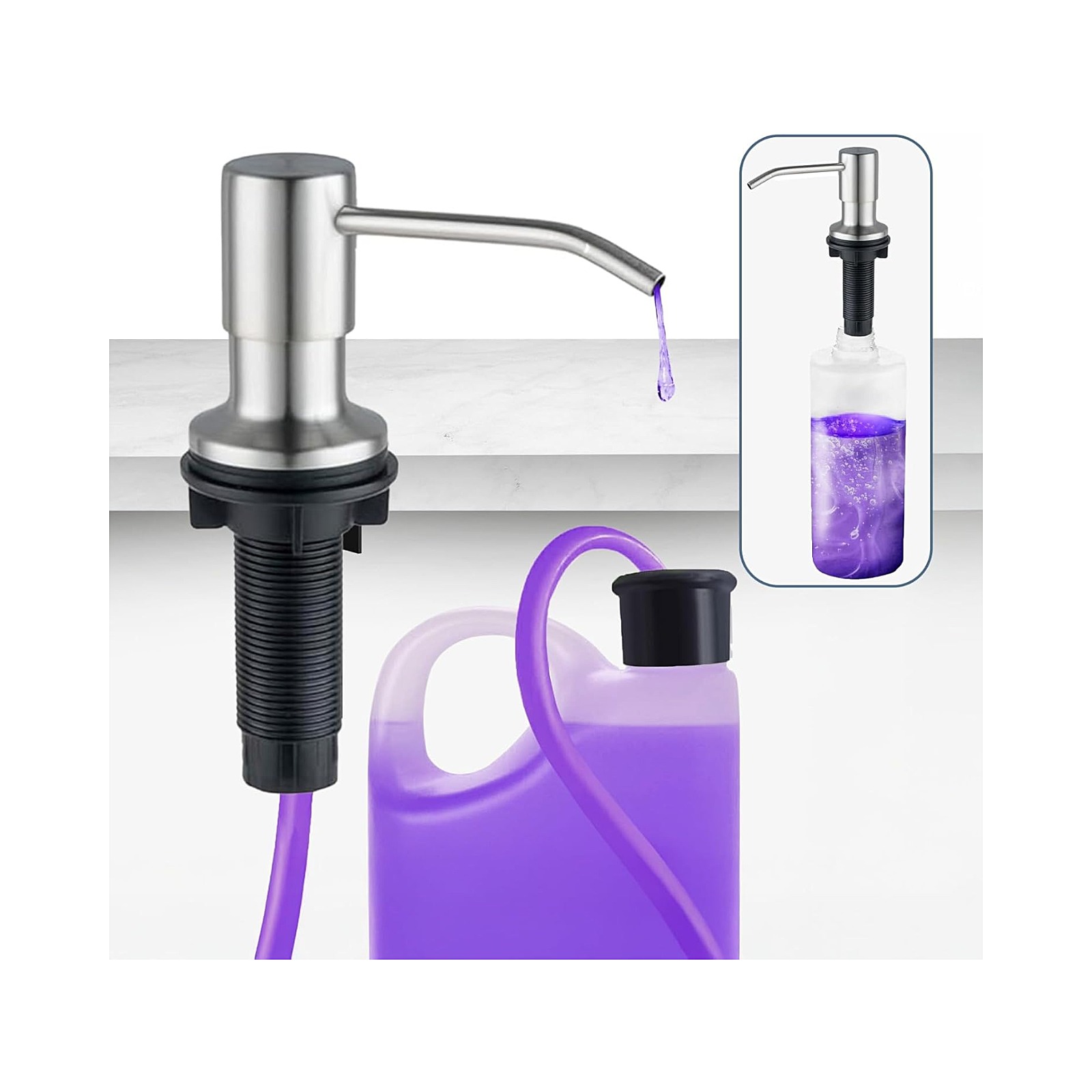Built-in Sink Soap Dispenser + 47" Extension Tube Kit