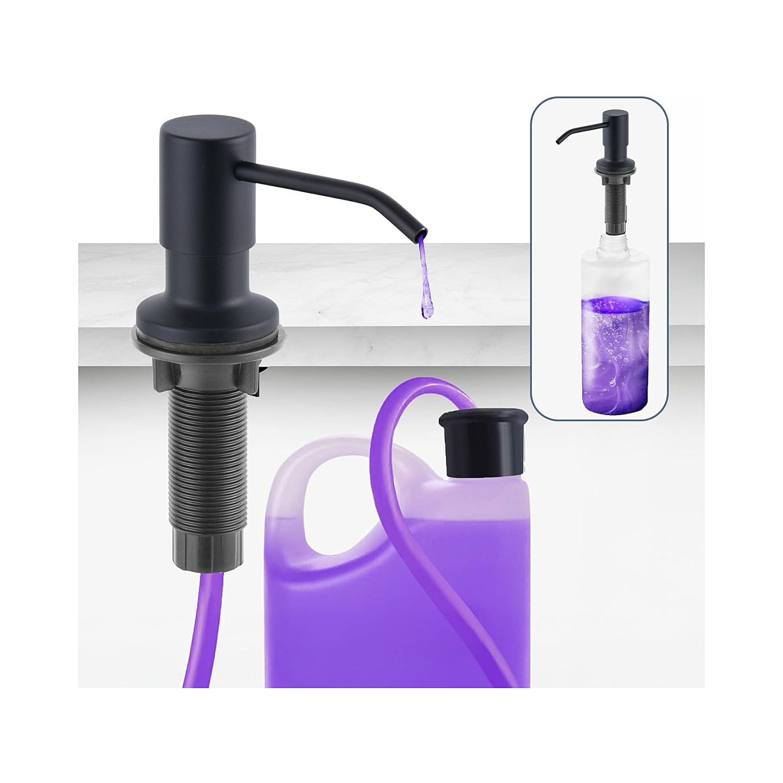 Built-in Sink Soap Dispenser + 47" Extension Tube Kit