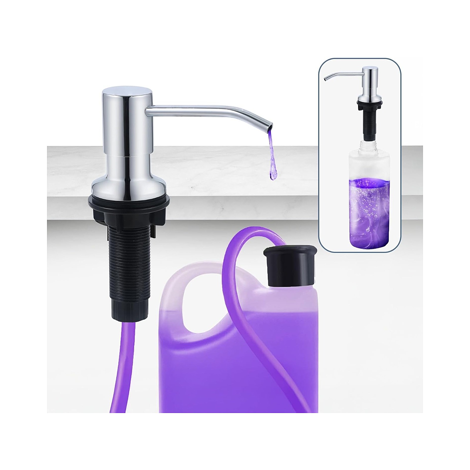 Built-in Sink Soap Dispenser + 47" Extension Tube Kit