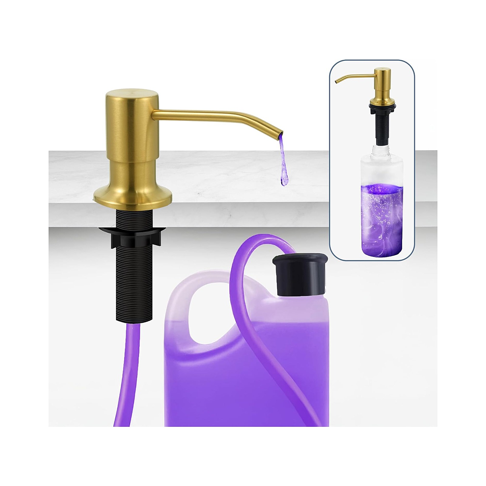 Built-in Sink Soap Dispenser + 47" Extension Tube Kit