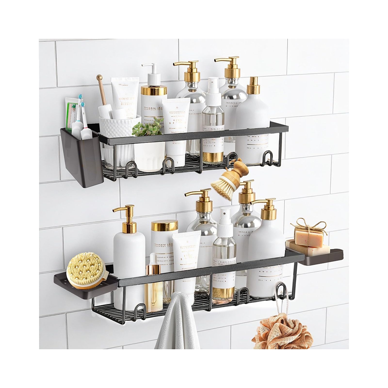 Adhesive Shower Caddy — 5-Piece Set
