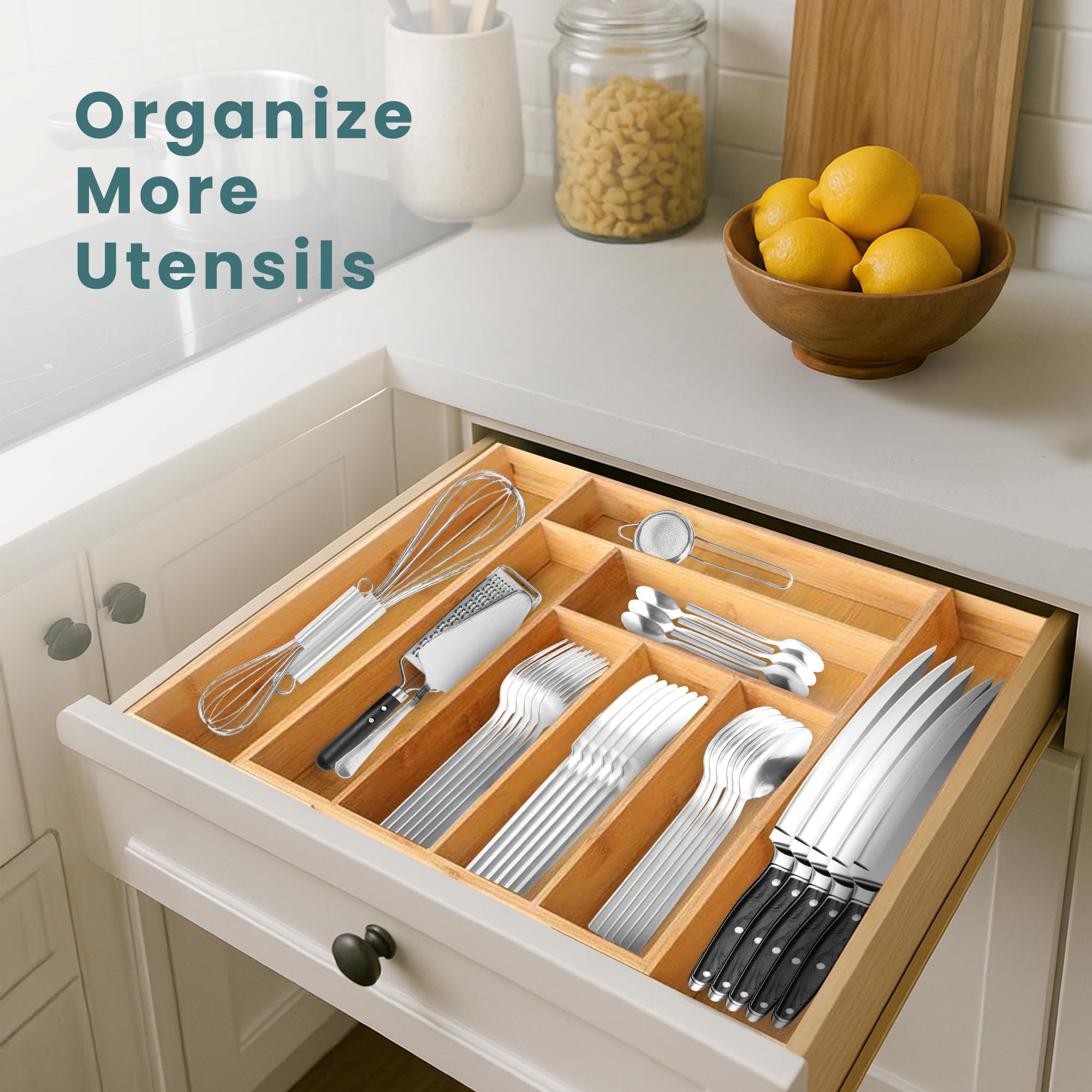 Expandable Drawer Organizer — Medium — Bamboo — view 2
