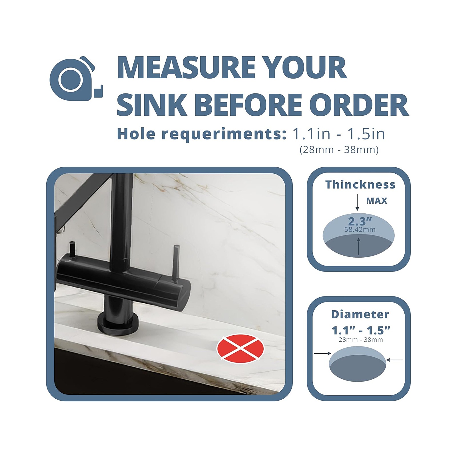Built-in Sink Soap Dispenser, 17 oz — Matte Black — view 18