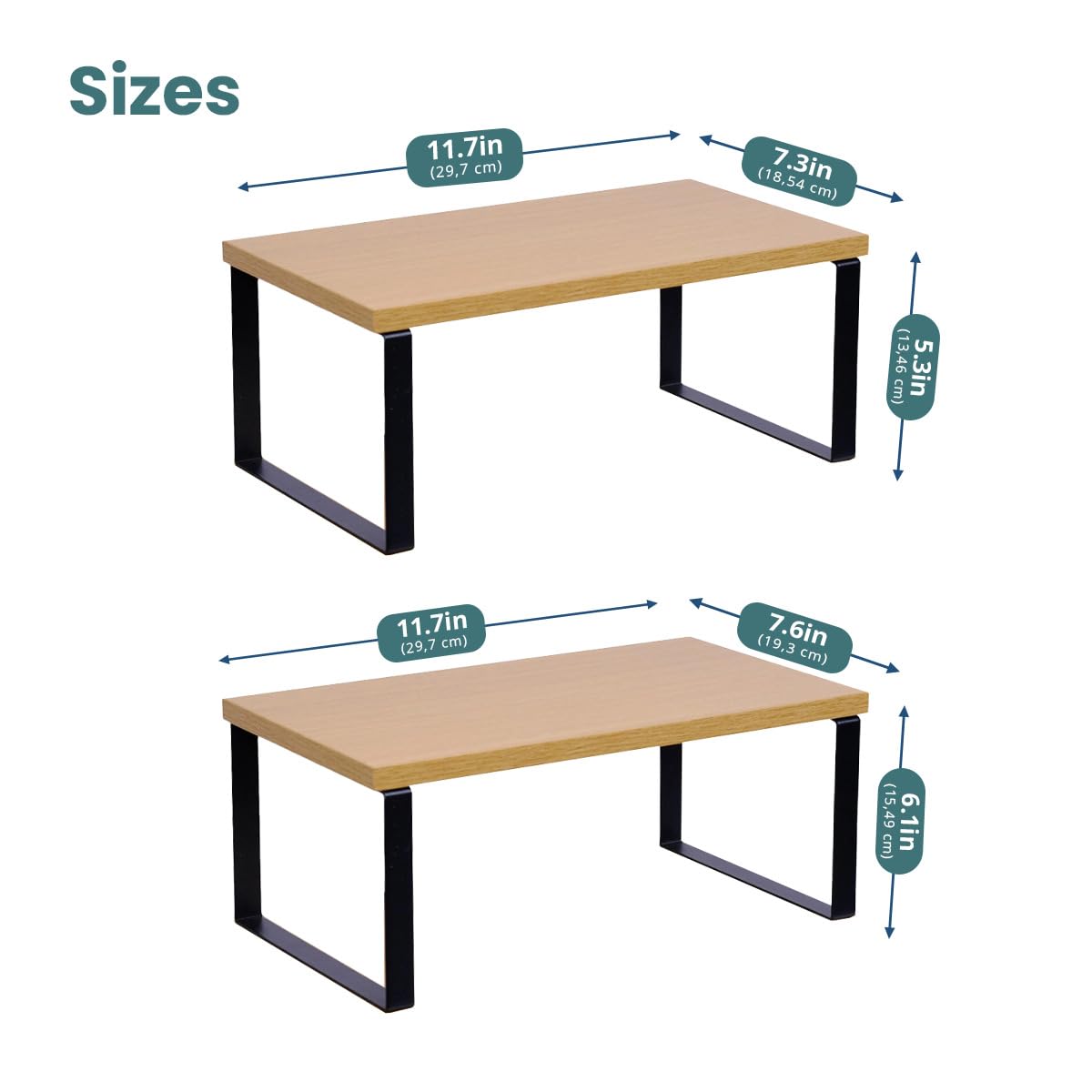 Cabinet Organizer Shelf — Set of 2, Standard — Ink Black / Beige — view 10