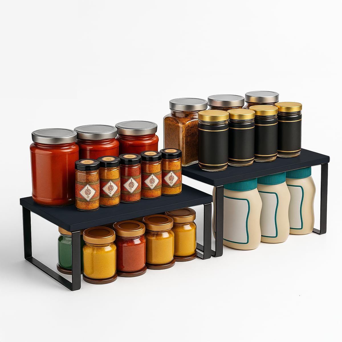 Cabinet Organizer Shelf — Set of 2, Standard — Ink Black / Charcoal — view 2