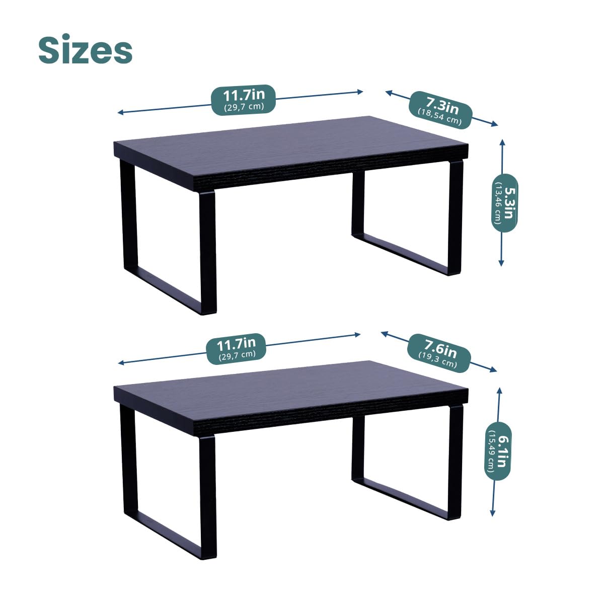 Cabinet Organizer Shelf — Set of 2, Standard — Ink Black / Charcoal — view 6