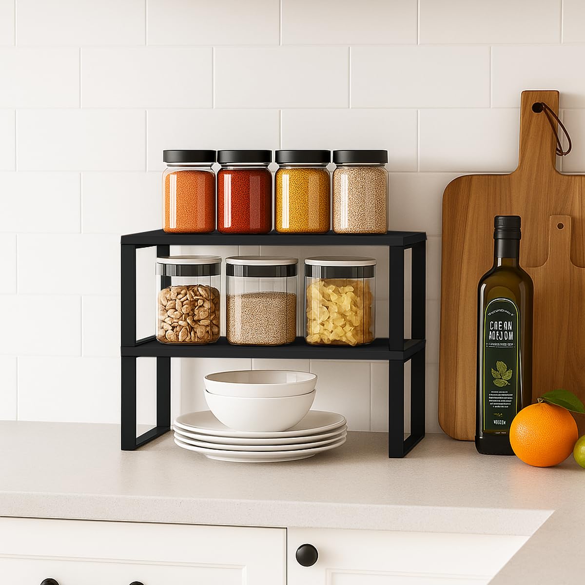 Cabinet Organizer Shelf — Set of 2, Standard — Ink Black / Charcoal — view 4