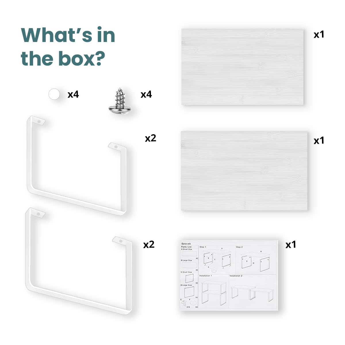 Cabinet Organizer Shelf — Set of 2, Standard — White — view 5