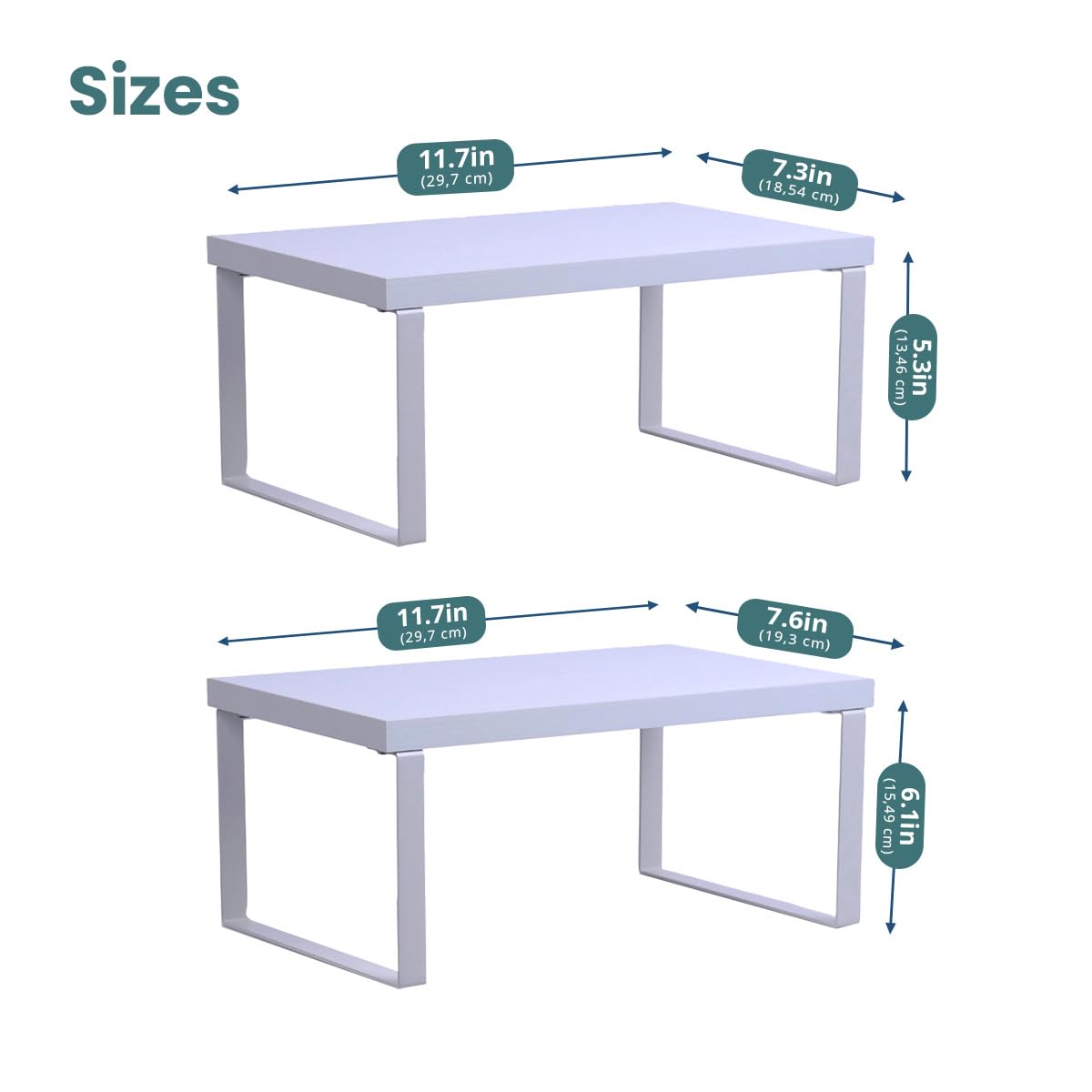 Cabinet Organizer Shelf — Set of 2, Standard — White — view 4