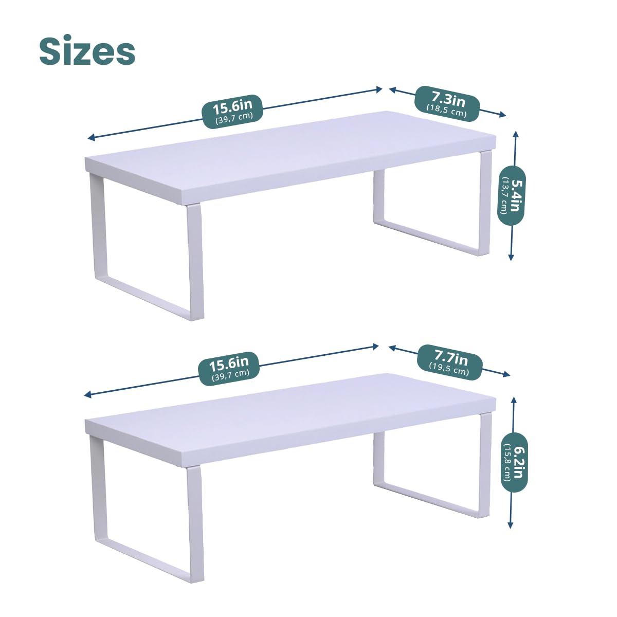 Cabinet Organizer Shelf — Set of 2, Large — White — view 5