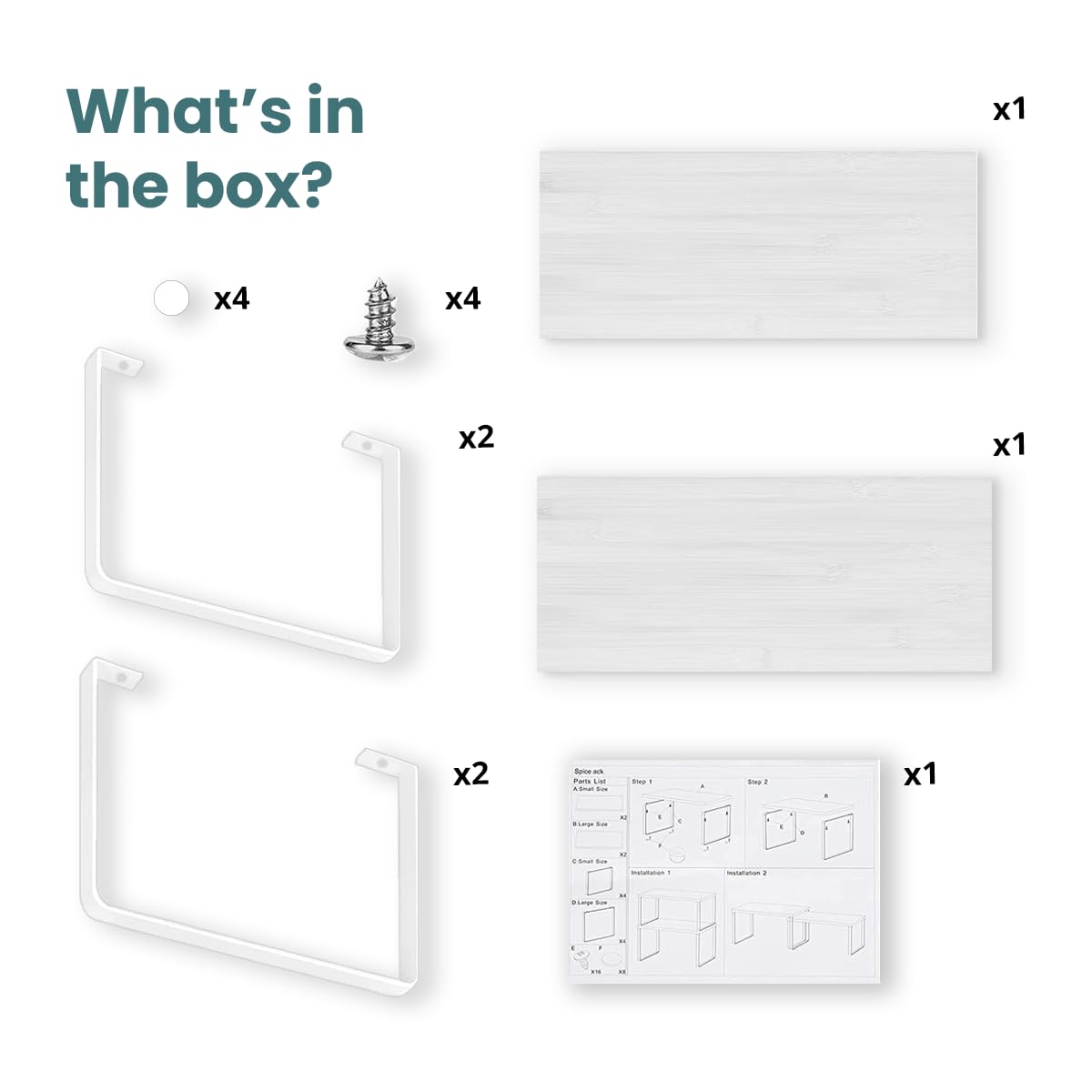 Cabinet Organizer Shelf — Set of 2, Large — White — view 6
